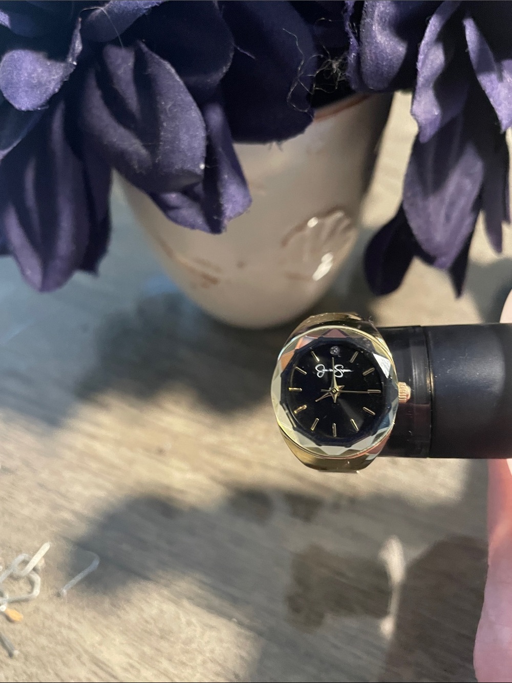 Black and Gold Men’s Ring Watch - Unbranded